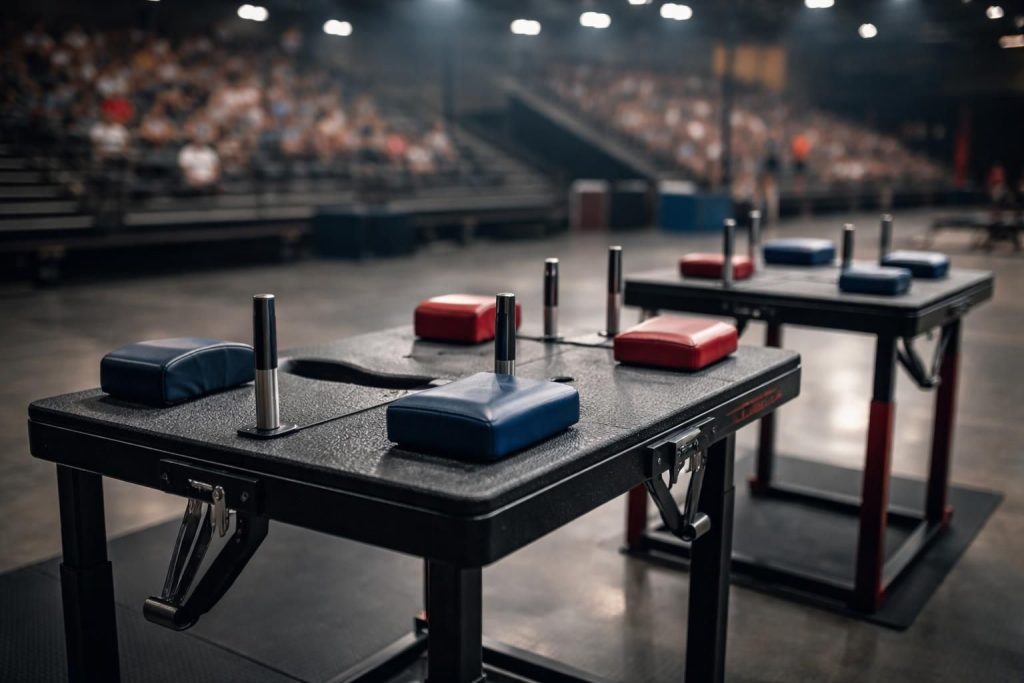 découvrez notre sélection de tables de bras de fer robustes et de haute qualité. parfaites pour les compétitions et les loisirs, nos tables garantissent des combats intenses et sécurisés. explorez nos modèles dès maintenant !