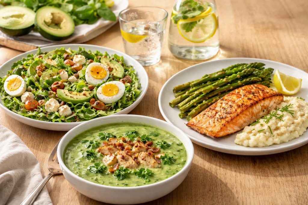 découvrez des exemples de menus gratuits pour le régime keto afin de bien démarrer votre alimentation cétogène avec des recettes savoureuses et faciles à suivre.
